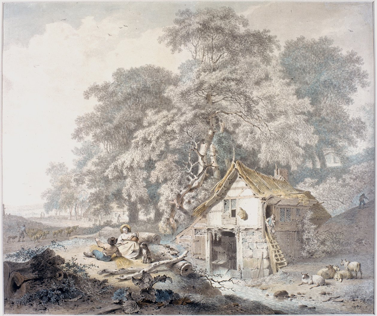A régi malom (tinta, ceruza és akvarell papíron) alkotó: Hendrick de Meyer