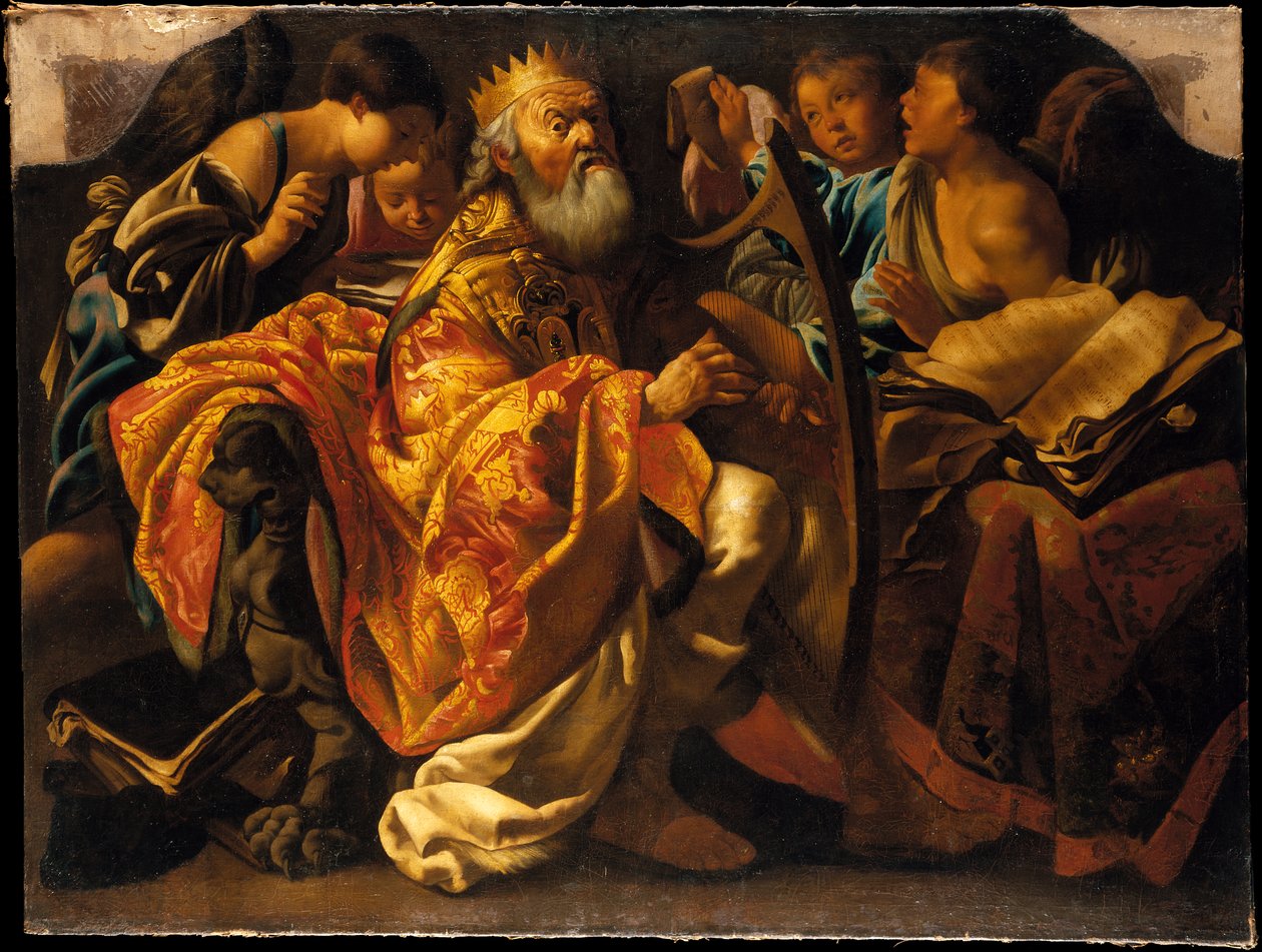 Dávid király hárfán játszik alkotó: Hendrick ter Brugghen