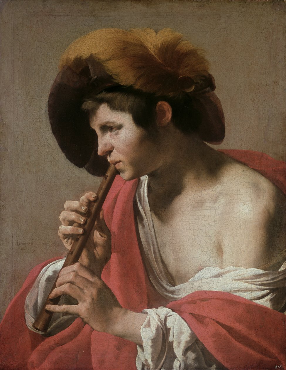 Knave felvevőn játszik, 1621 alkotó: Hendrick ter Brugghen