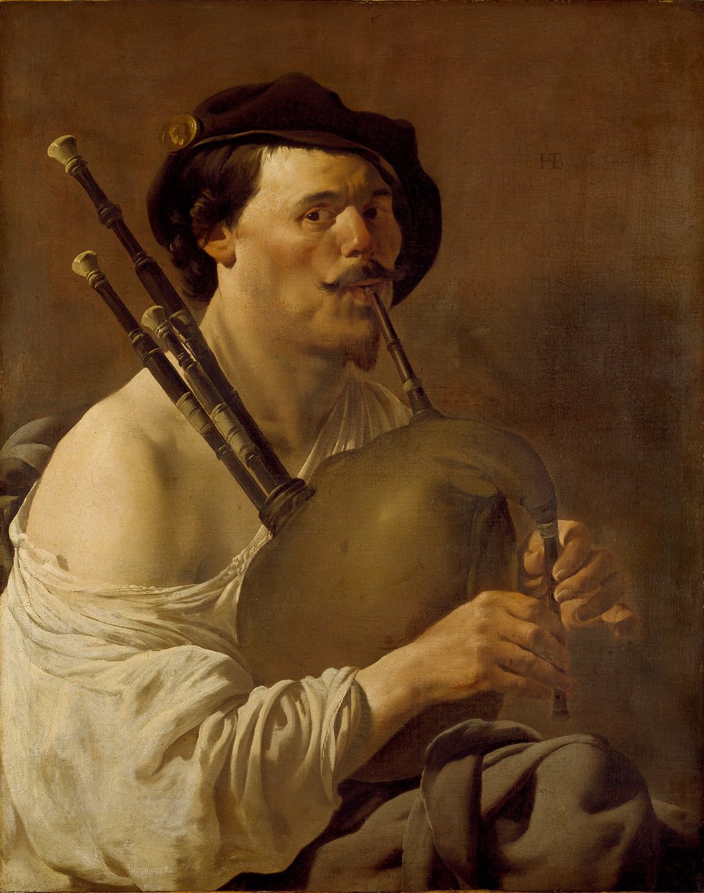 Dudázó férfi portréja, 1624 alkotó: Hendrick ter Brugghen