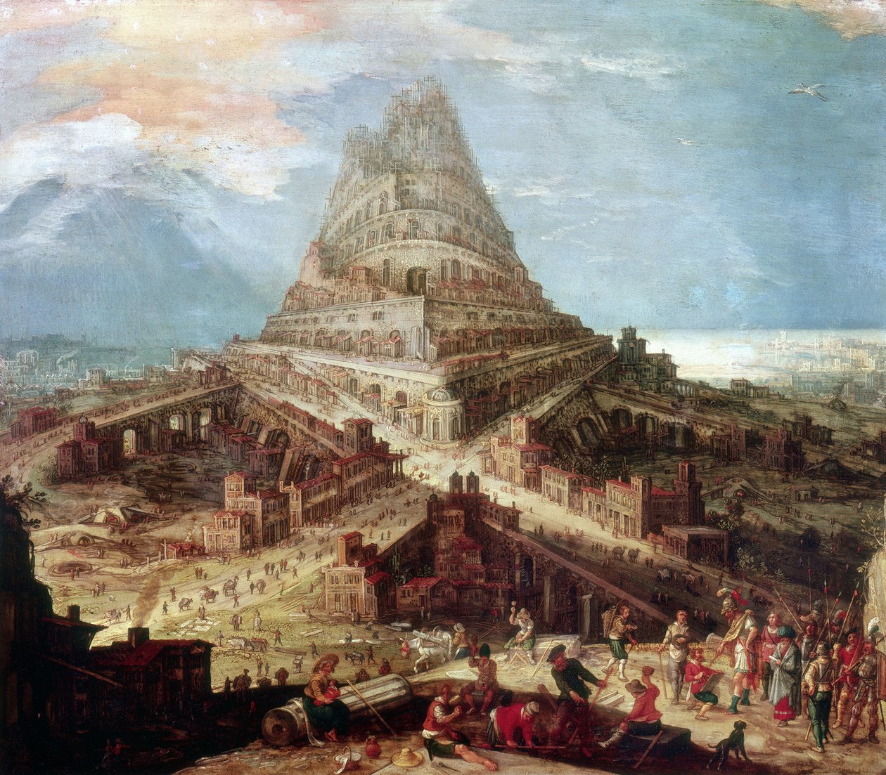 Bábel tornyának építése alkotó: Hendrick van Cleve