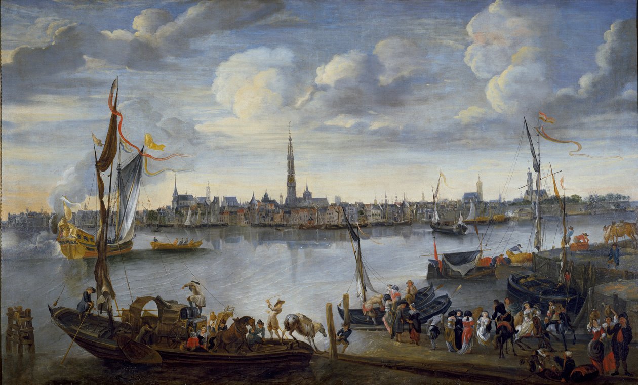 Kilátás az antwerpeni utakra Ciszjordániából, 1672 után alkotó: Hendrick van Minderhout