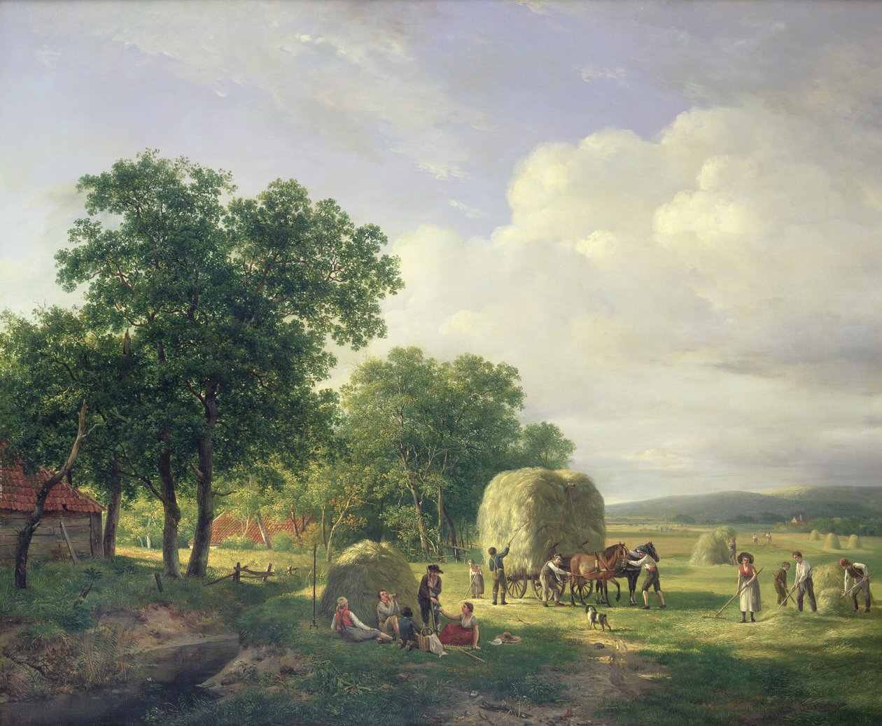 Erdős táj szénavarrókkal, 1822 alkotó: Hendrick van de Sande Bakhuyzen