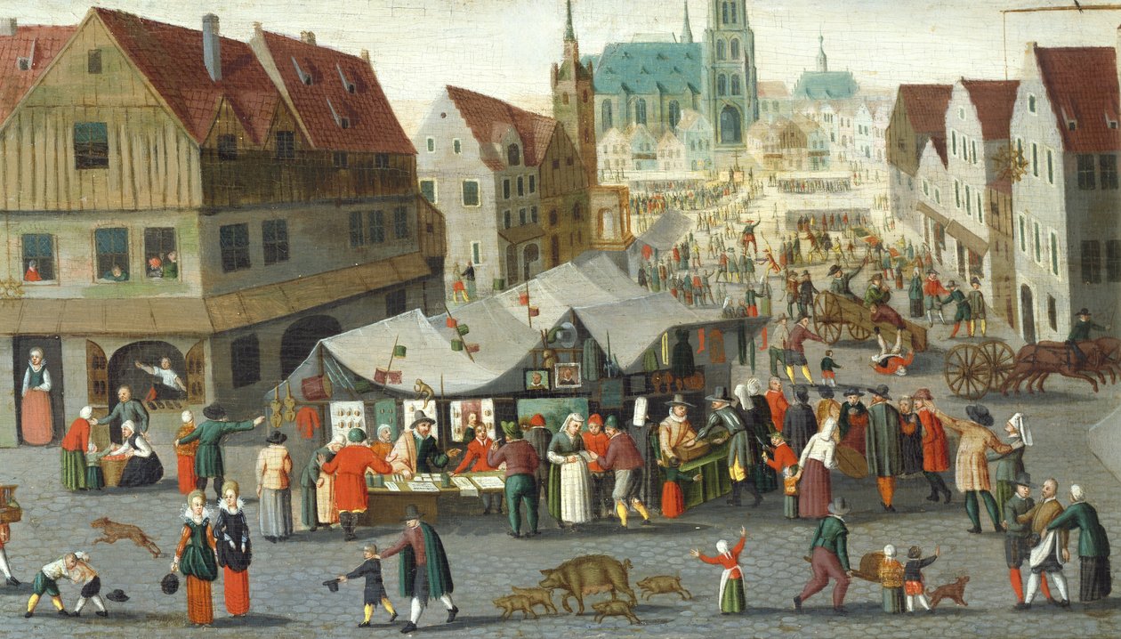 Piac tér, Hendrick van Steenwijck Younger (1580-1649 körül) alkotó: Hendrick van the younger Steenwijck