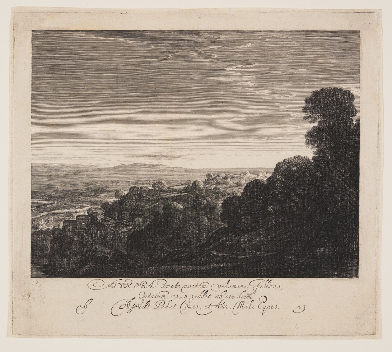 Aurora, Tájkép hajnalban alkotó: Hendrick von Goudt