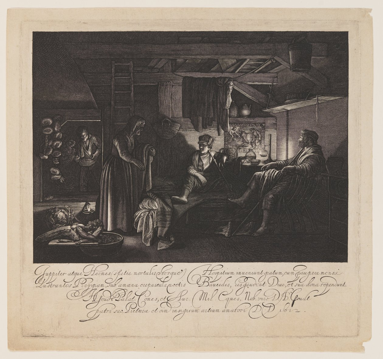 Jupiter és Merkúr a Philemon és Baucis házában alkotó: Hendrick von Goudt