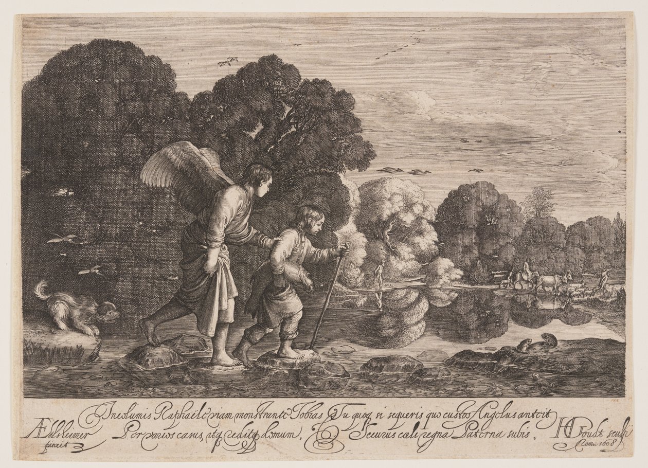 Tóbiás és Gábriel angyal alkotó: Hendrick von Goudt