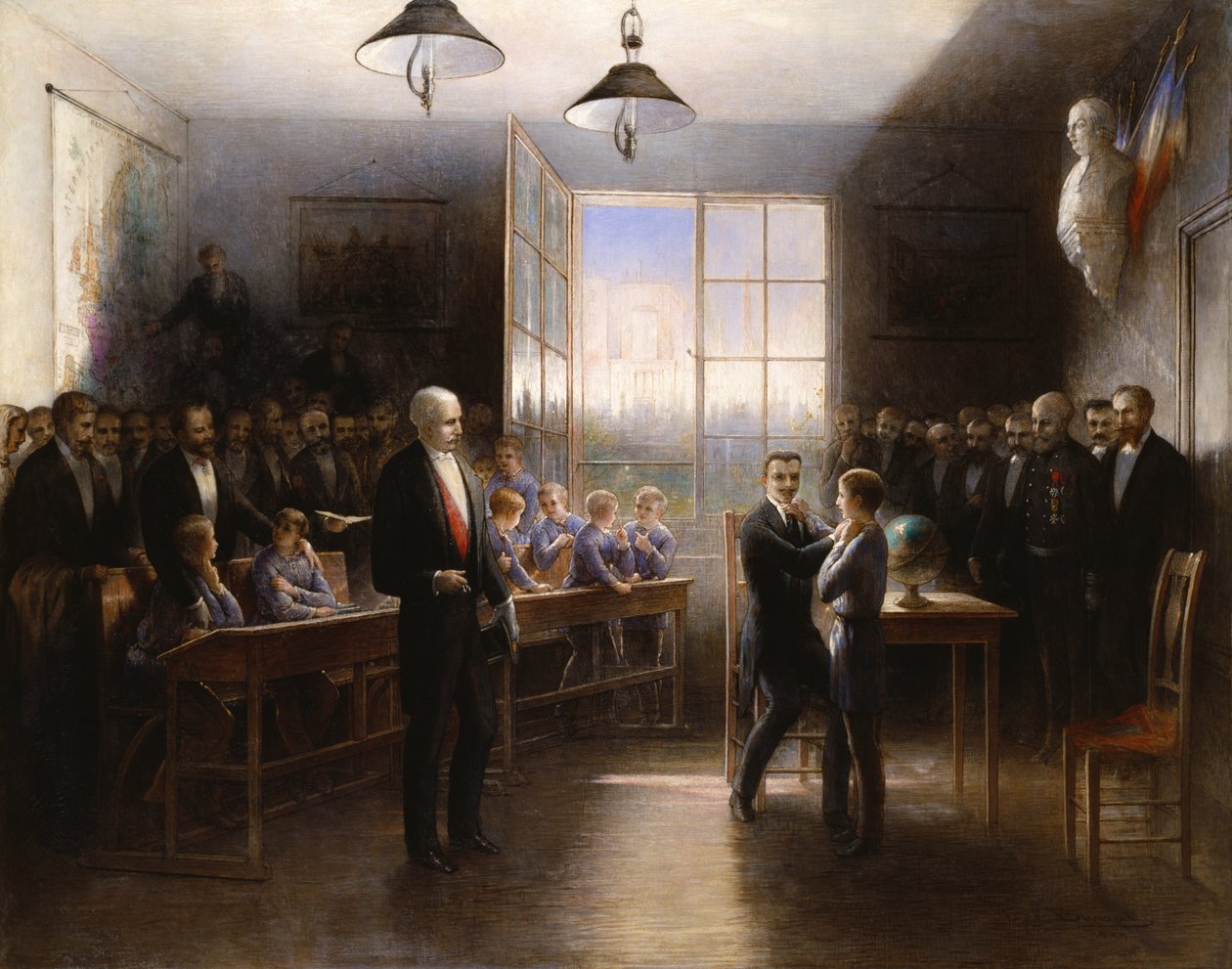 Felix Faure elnök (1841-99) látogatása a Nationale des Sourds-Muets intézményben, 1887 alkotó: Hendrieus Jacobus Burgers
