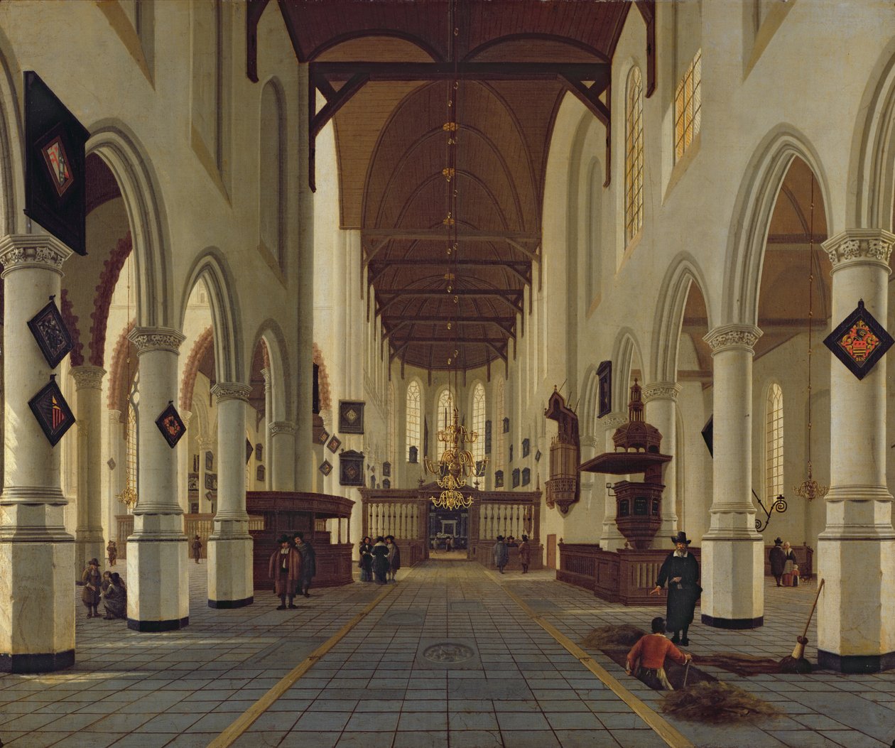 Az Oude Kerk belseje, Delft, 1660-70 körül alkotó: Hendrik Cornelisz. van Vliet