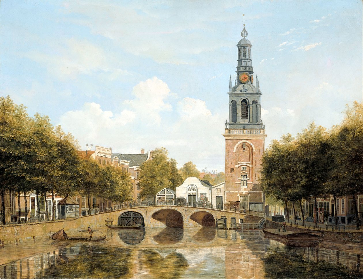 A Torensluis és a Jan Roodenpoortstoren Amszterdamban alkotó: Hendrik Gerrit ten Cate