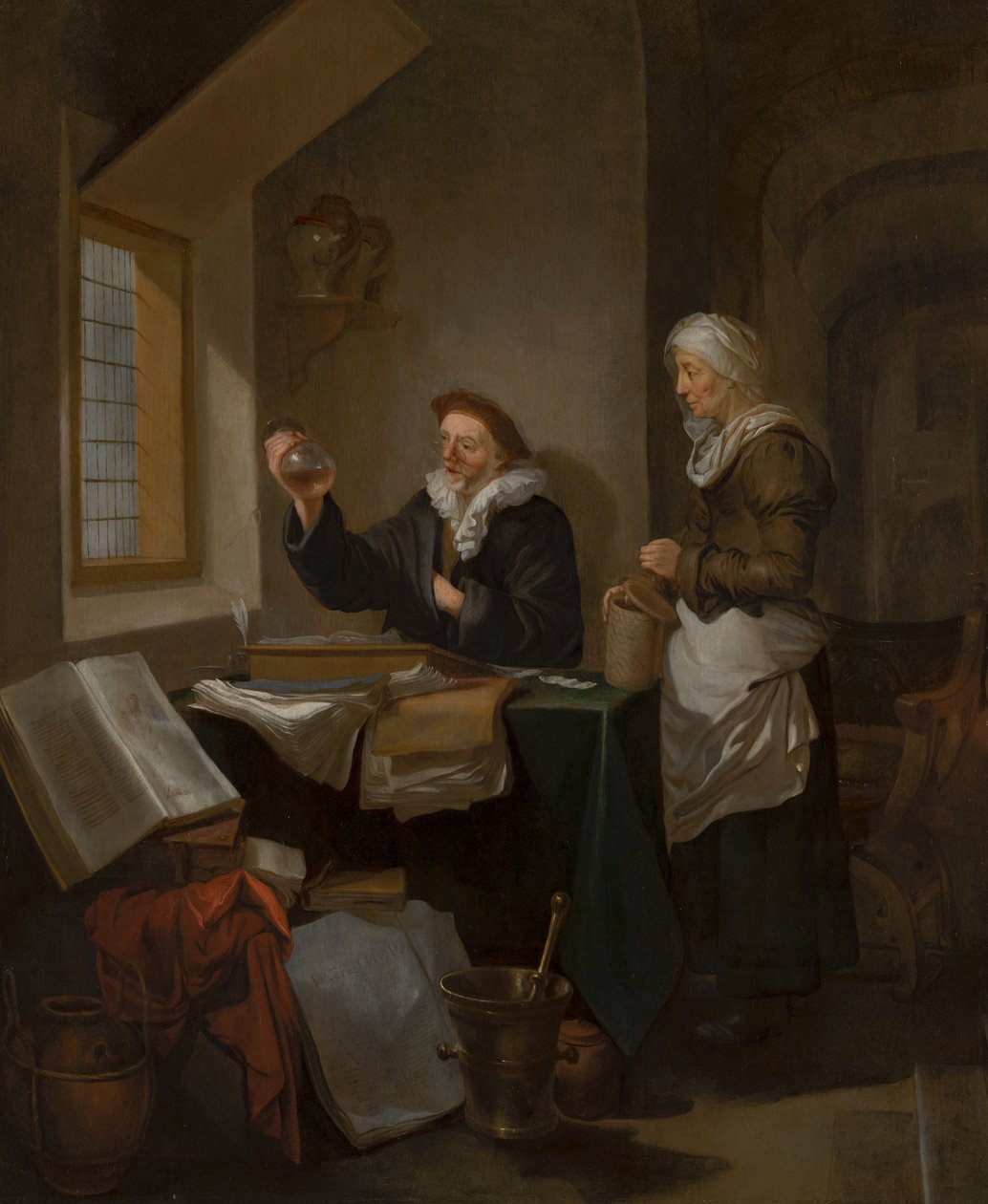 A látogatás az orvosnál alkotó: Hendrik Heerschop