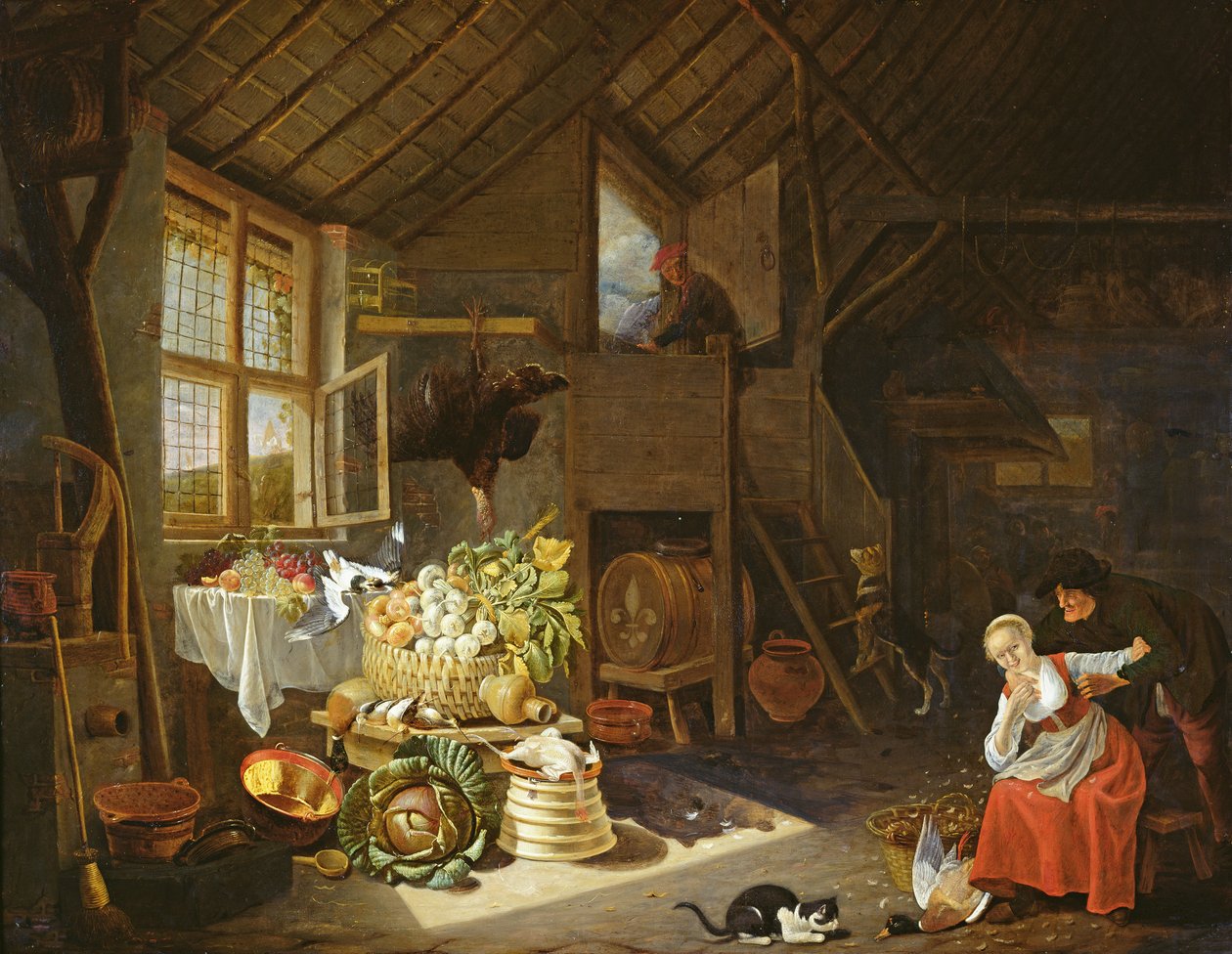 Parasztház belseje (olaj, réz) alkotó: Hendrik Martensz Sorgh