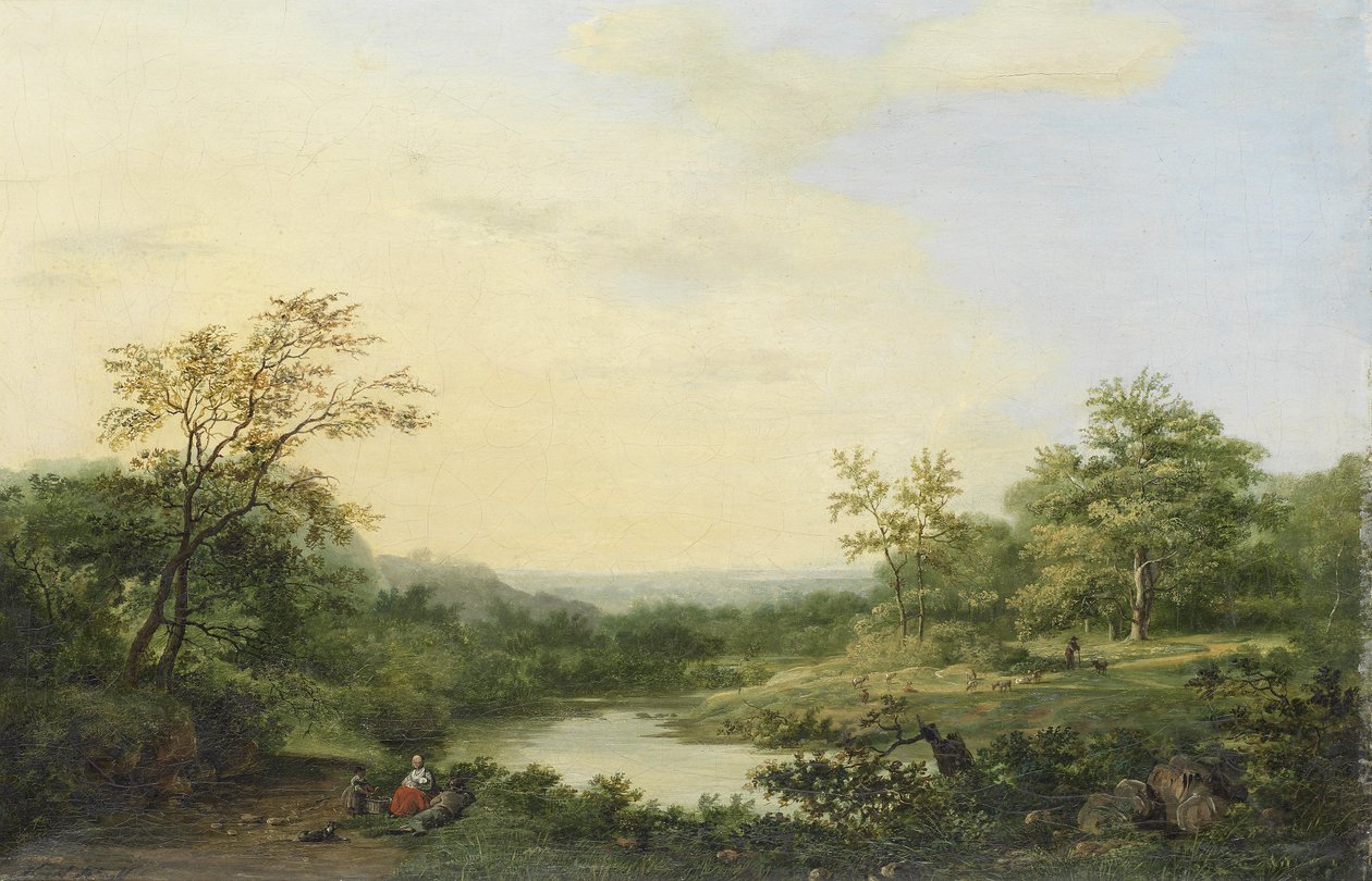 Romantikus folyami táj alkotó: Hendrik Pieter Koekkoek