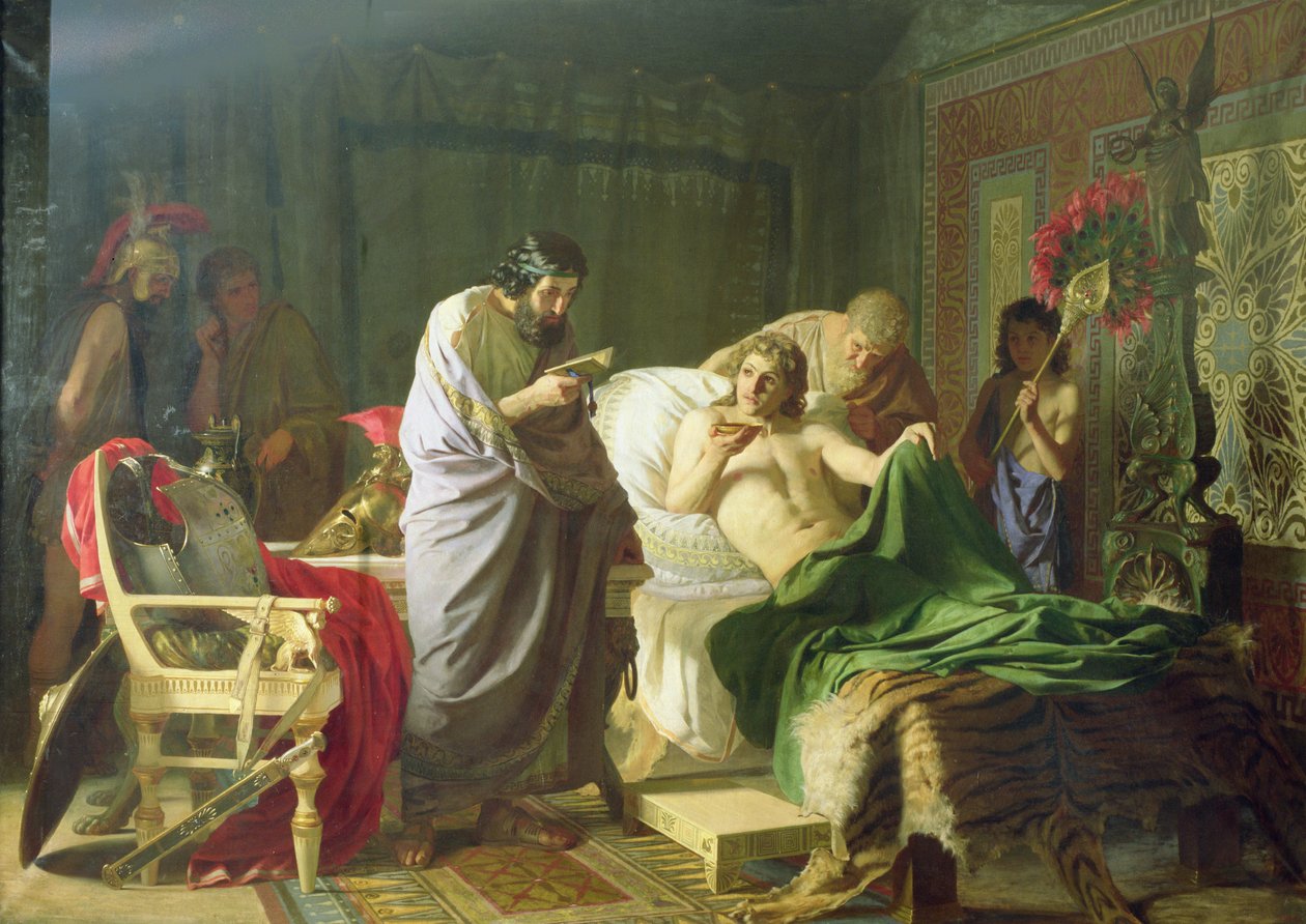 Nagy Sándor bizalma orvosában, Philipposzban, 1870 alkotó: Henryk Siemiradzki