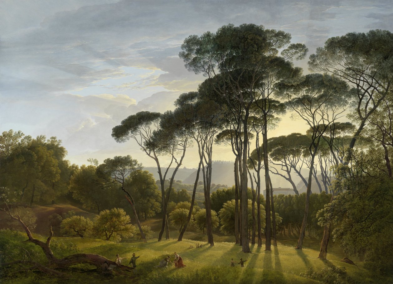 Olasz táj esernyőfenyőkkel, 1807 alkotó: Hendrik Voogd