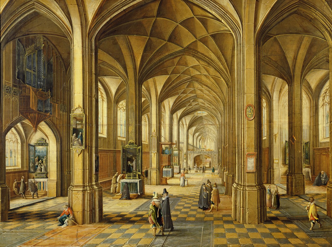 Háromhajós gótikus stílusú templom belseje alkotó: Hendrik the Younger Steenwyck