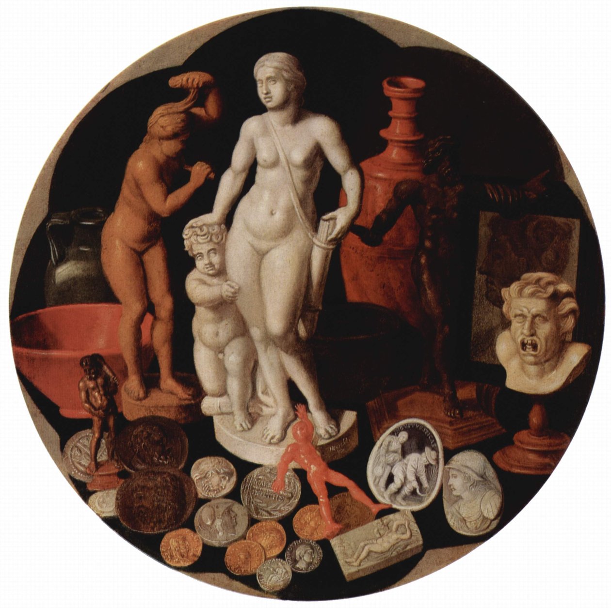 Csendélet ritkaságok gyűjteményével alkotó: Hendrik van der Borcht the elder