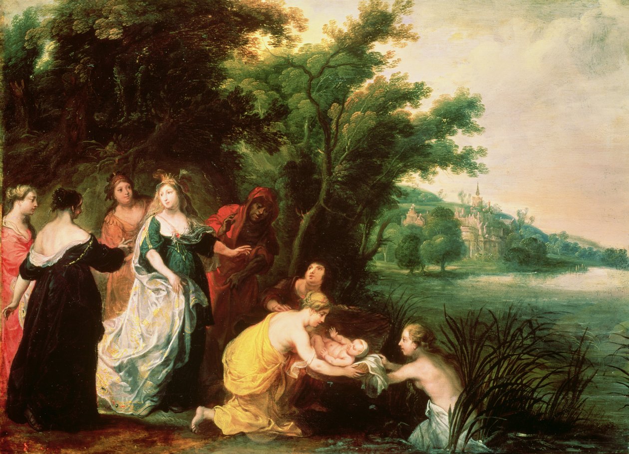 A fáraó lánya felfedezi Mózest alkotó: Hendrik van the Elder Balen