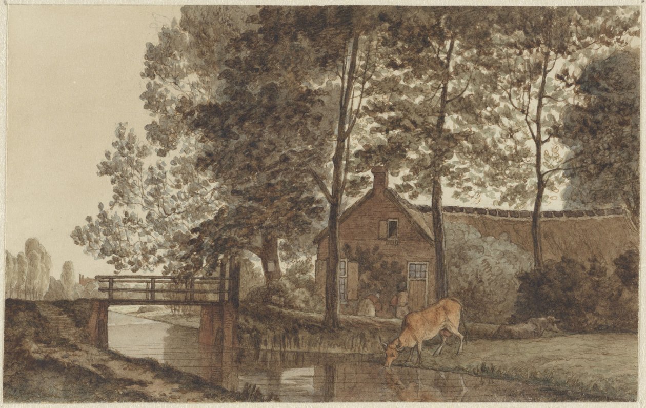 Farm ivótehénnel az utrechti Biltstraaton alkotó: Hendrik Abraham Klinkhamer
