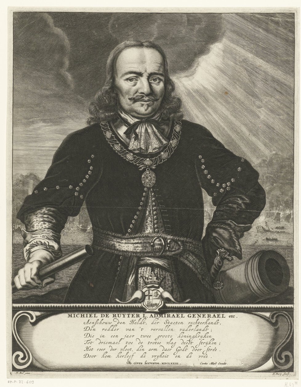 Michiel Adriaansz portréja. de Ruyter alkotó: Hendrik Bary