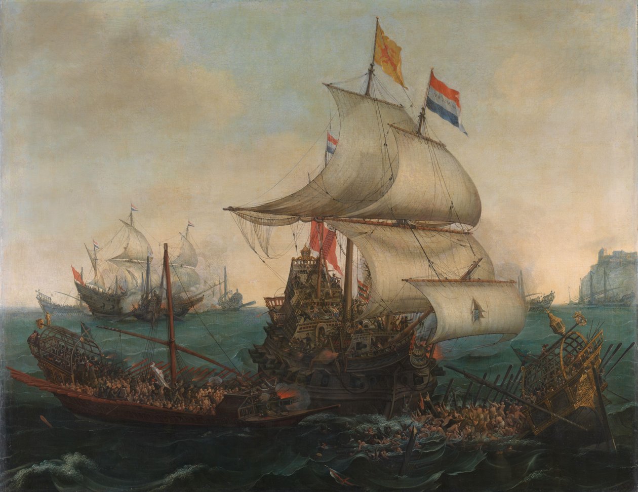 Holland hajók döngölték a spanyol gályákat az angol partoknál, 1602. október 3 alkotó: Hendrick Cornelisz. Vroom