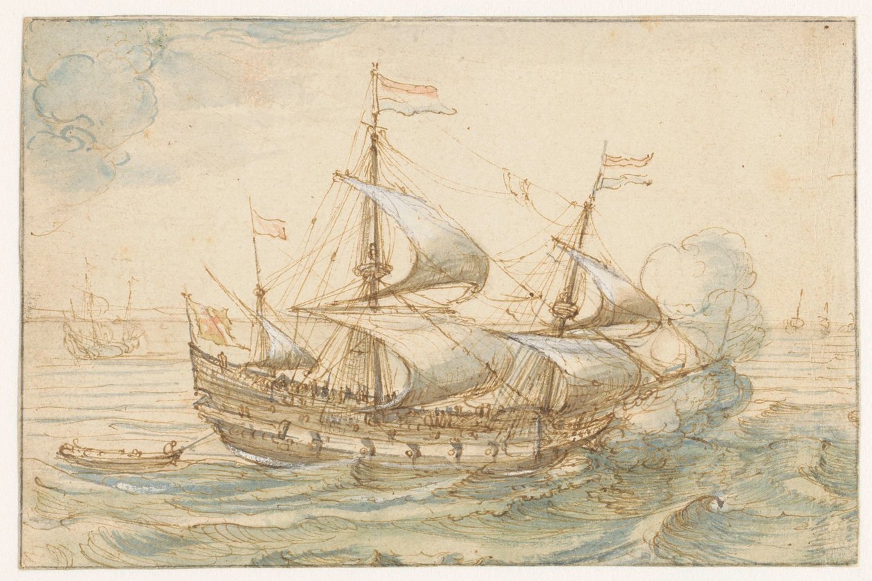 Hadihajó a tengeren alkotó: Hendrick Cornelisz. Vroom