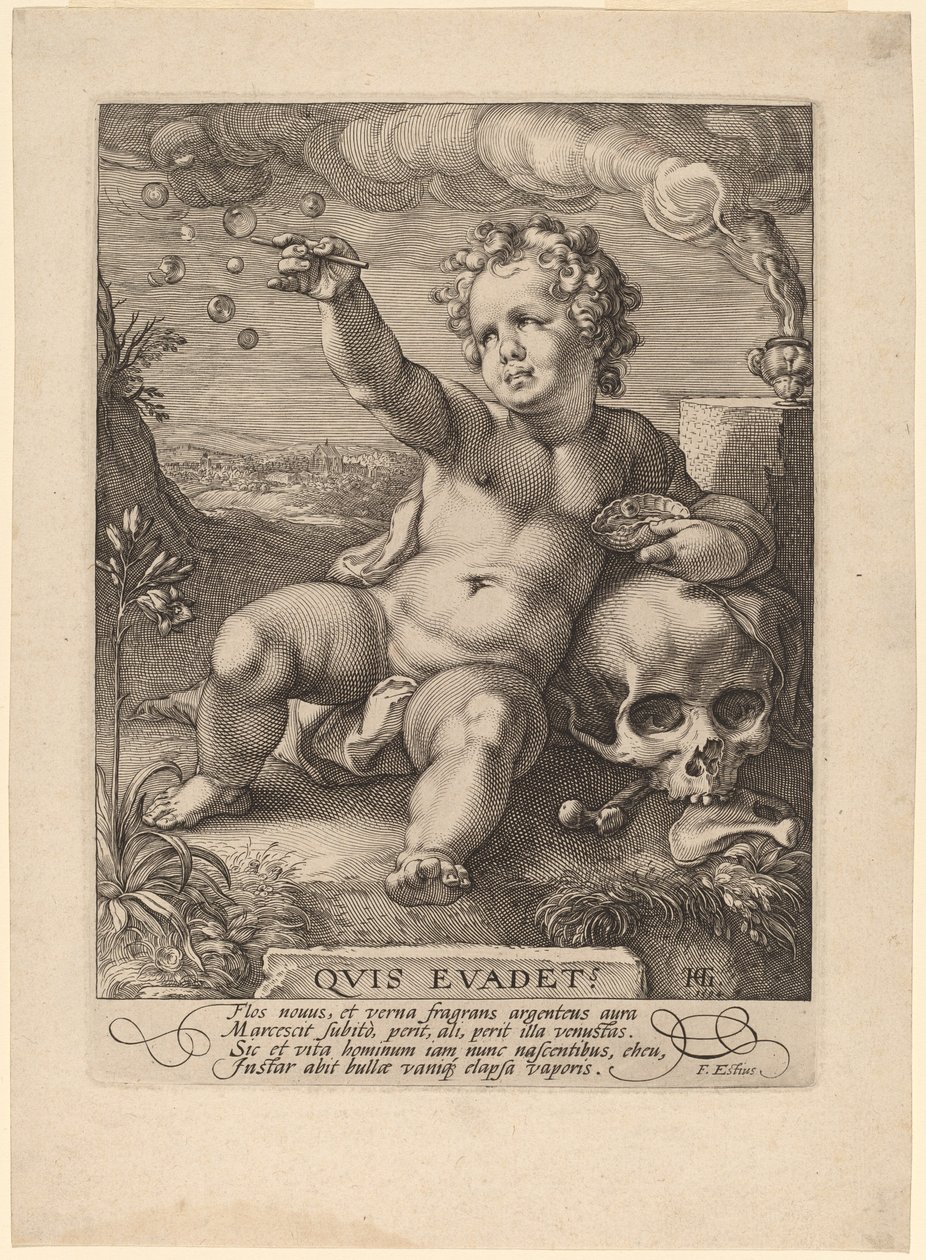 A mulandóság allegóriája ("Homo Bulla") alkotó: Hendrik Goltzius