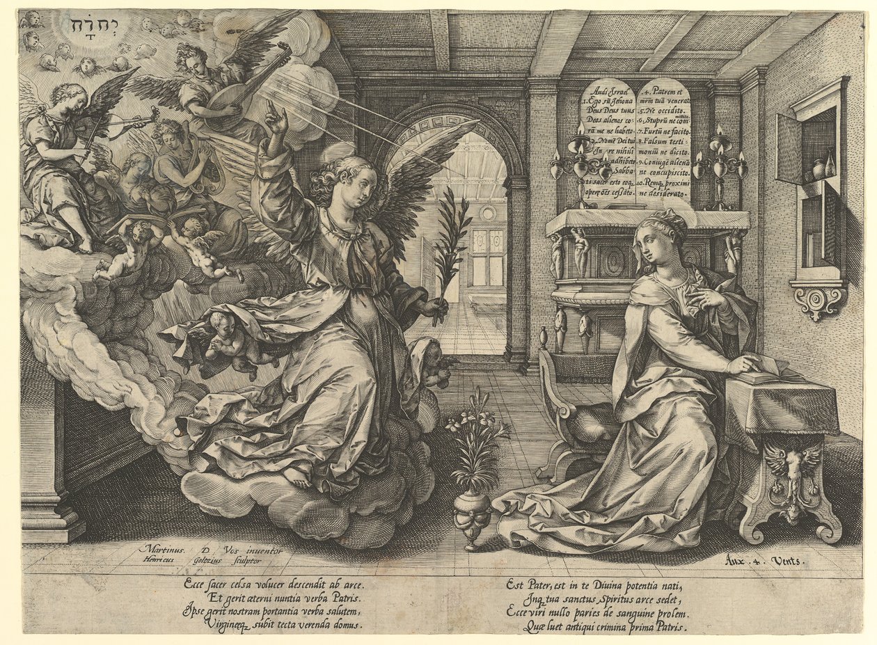 Angyali üdvözlet, 1594. alkotó: Hendrik Goltzius
