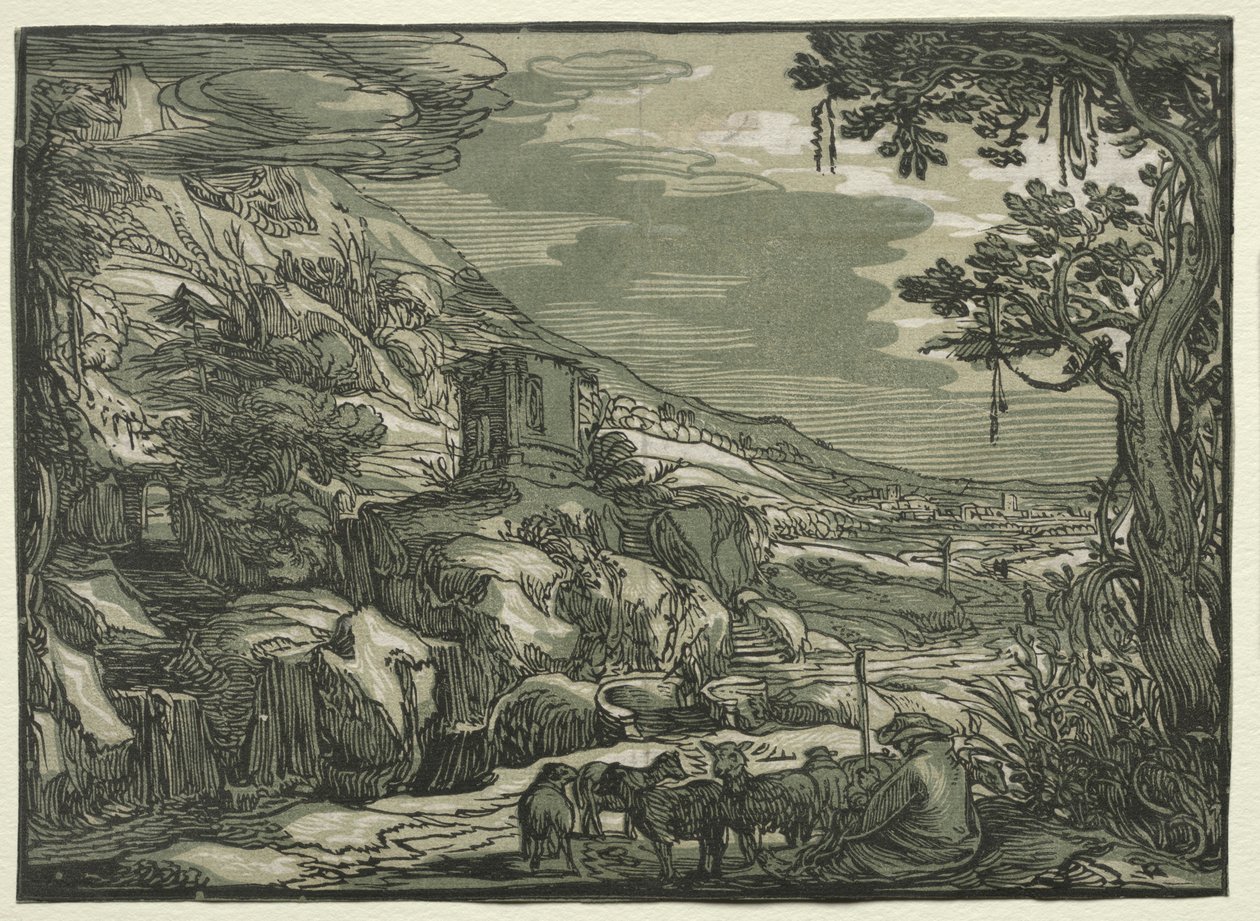 Árkádiai táj, c. 1615. alkotó: Hendrik Goltzius