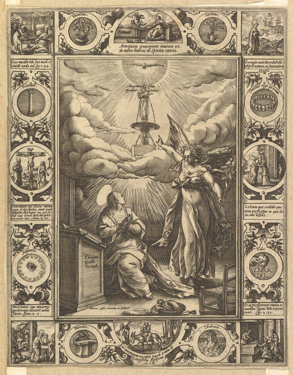 Ave Maria, Allegorikus jelenetek Krisztus életéről, Keresztény és profán allegóriák című részből. alkotó: Hendrik Goltzius