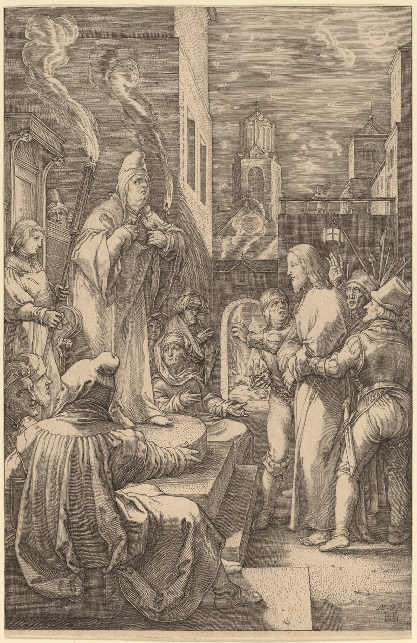 Krisztus Kaifás előtt alkotó: Hendrik Goltzius