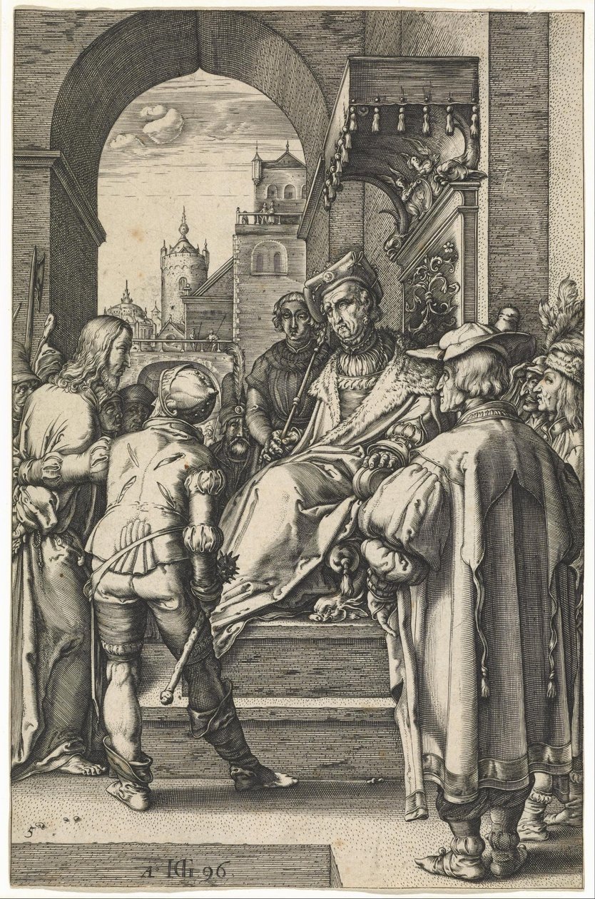 Krisztus Pilátus előtt alkotó: Hendrik Goltzius