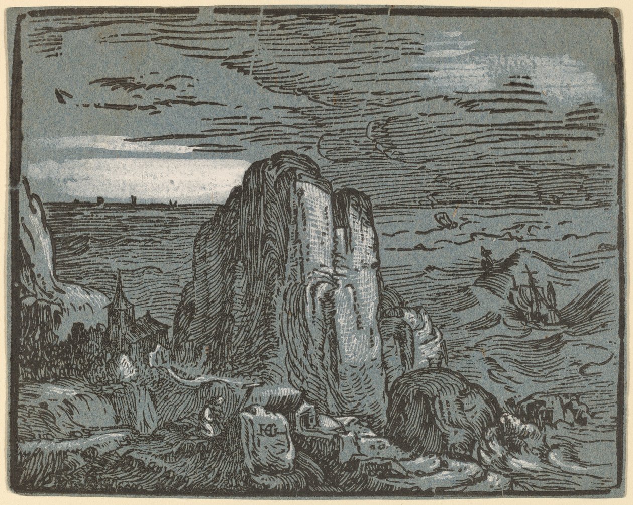 Szikla a tengerparton alkotó: Hendrik Goltzius