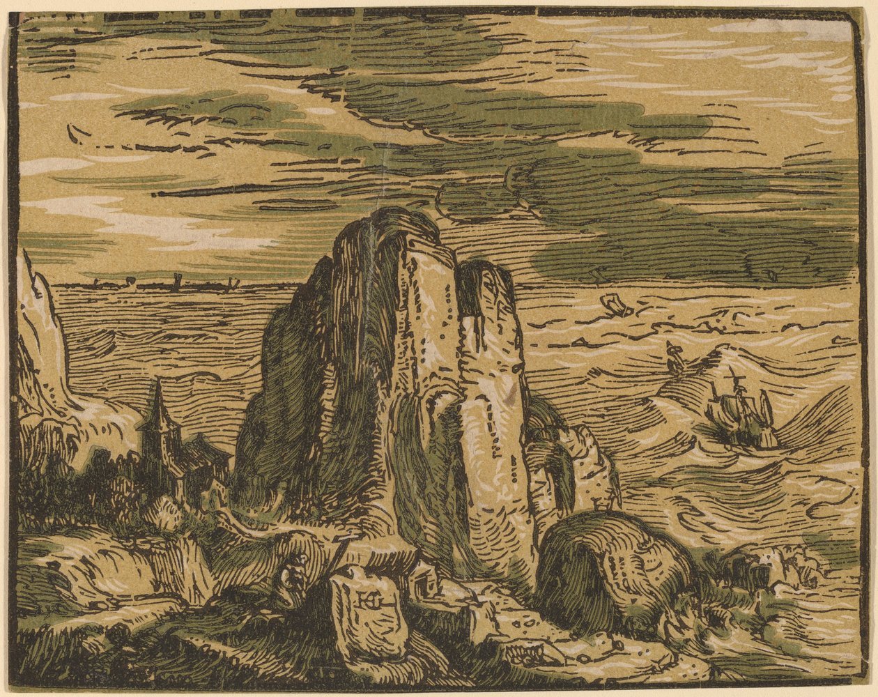 Szikla a tengerparton alkotó: Hendrik Goltzius