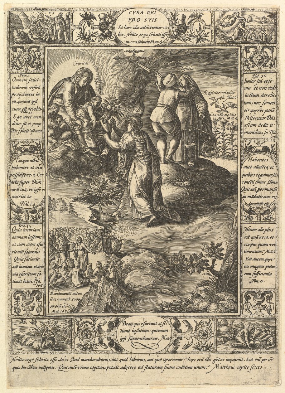 Cura Dei Pro Suis, a keresztény hit allegóriáiból, a keresztény és profán allegóriákból. alkotó: Hendrik Goltzius