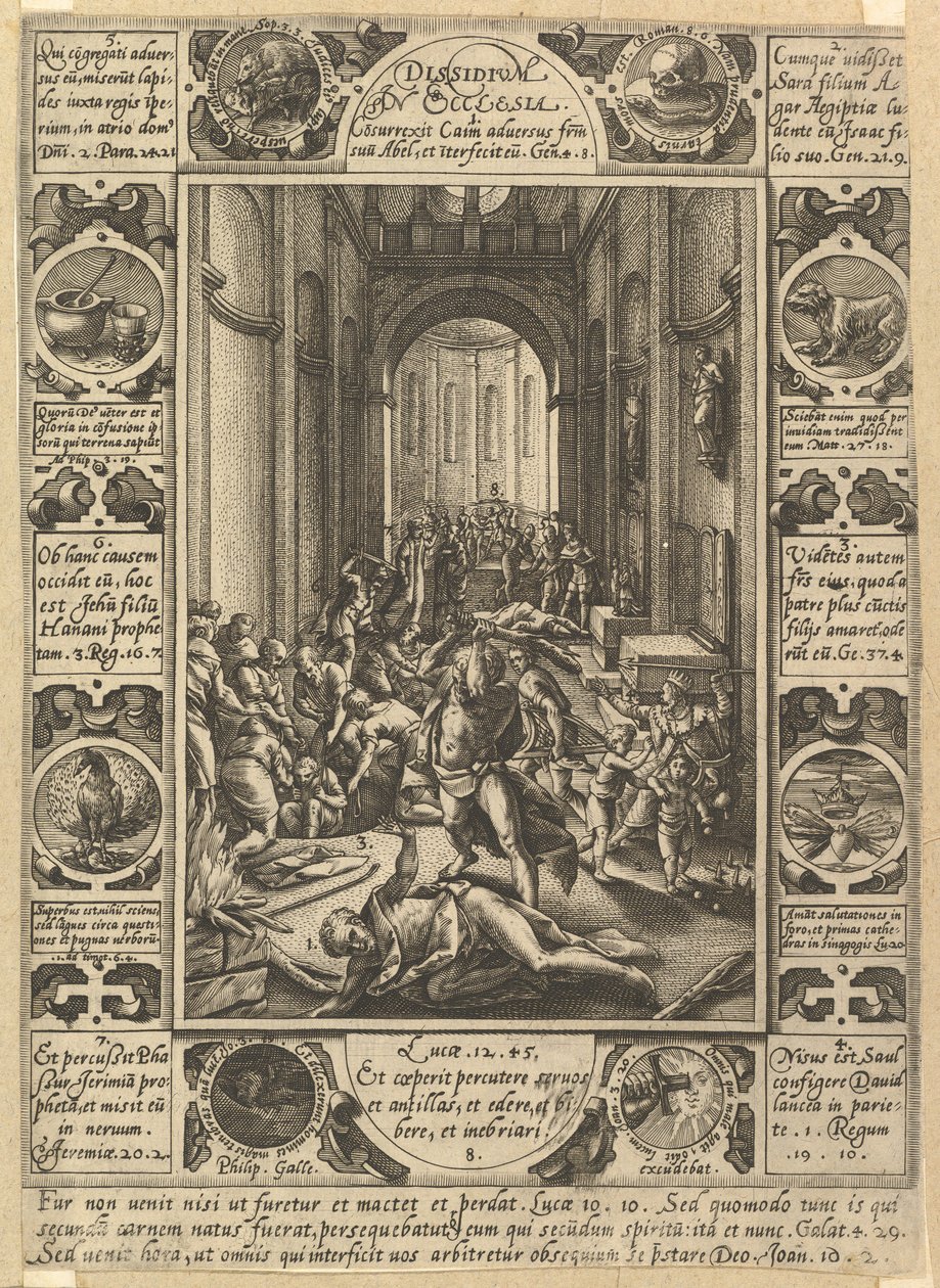 Ellentétek az egyházban Diszidium az egyházban, kb. 1578 alkotó: Hendrik Goltzius