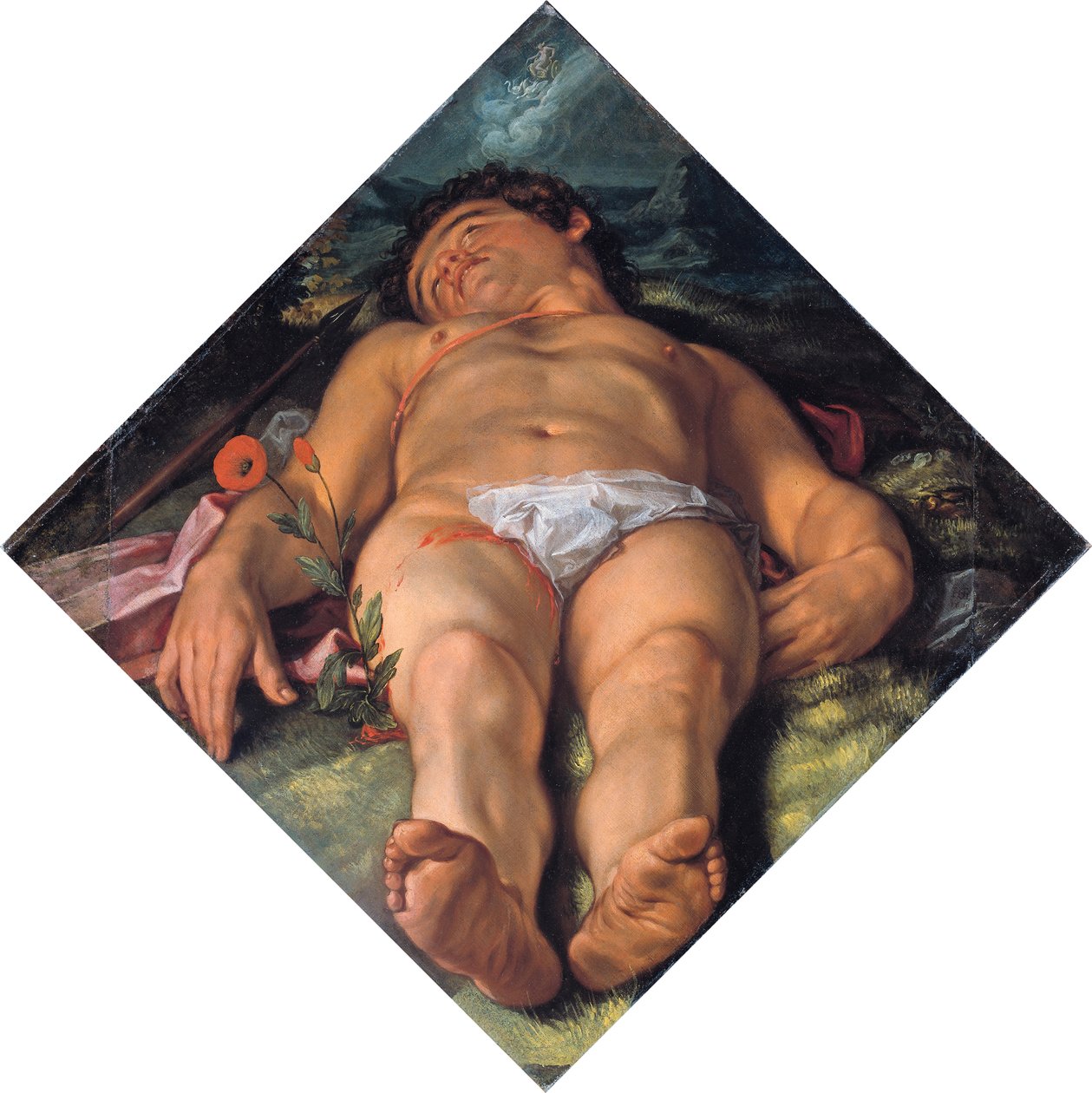 Haldokló Adonis, 1609 alkotó: Hendrik Goltzius