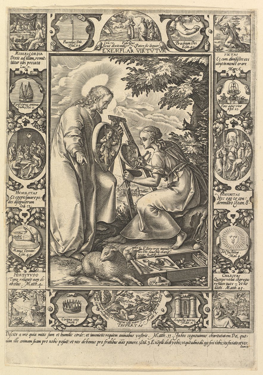 Példaértékű Virtutum, Allegorikus jelenetek Krisztus életéből.n.d. alkotó: Hendrik Goltzius