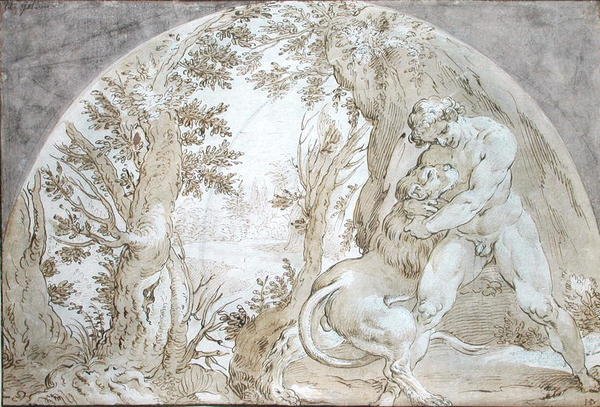 Herkules és a Nemeai Oroszlán alkotó: Hendrik Goltzius