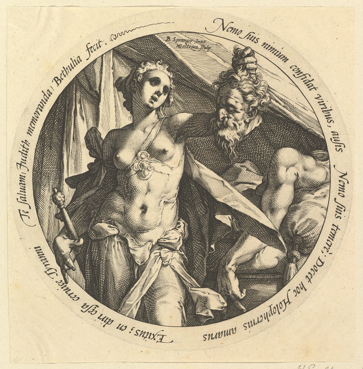 Judit a Holofernész fejével, kb. 1585. alkotó: Hendrik Goltzius