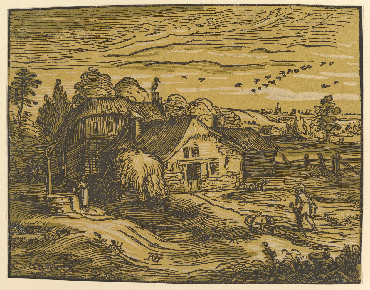 Táj kunyhóval, kb. 1597-98. alkotó: Hendrik Goltzius