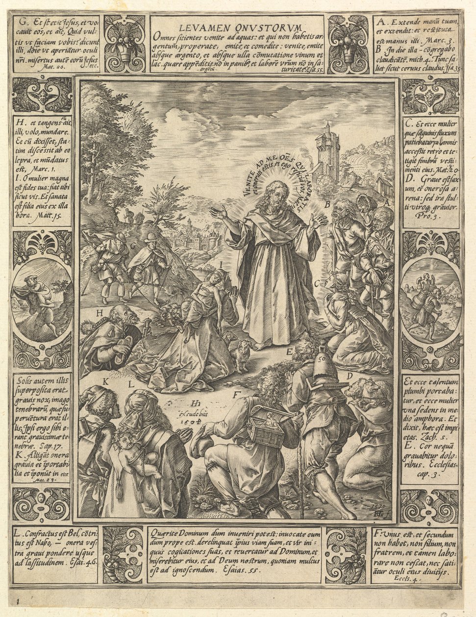 Levamen Onostrorum, a Keresztény hit allegóriáiból, a Christian and Profane All...-ból, 1604. alkotó: Hendrik Goltzius