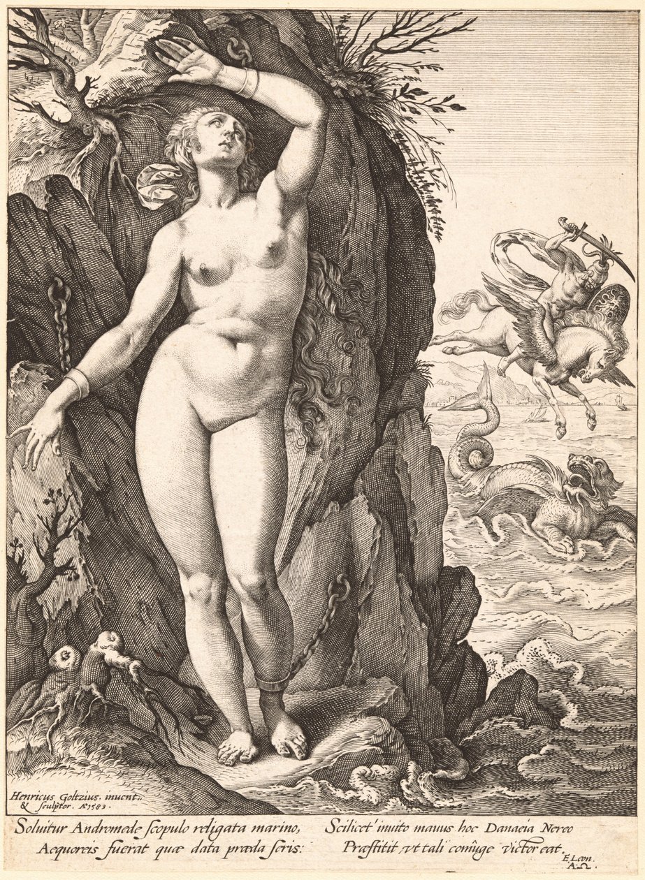 Perseus felszabadítja Andromédát alkotó: Hendrik Goltzius