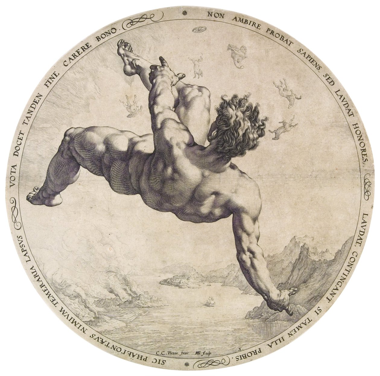 Phaethon a Négy gyalázatos sorozatból alkotó: Hendrik Goltzius