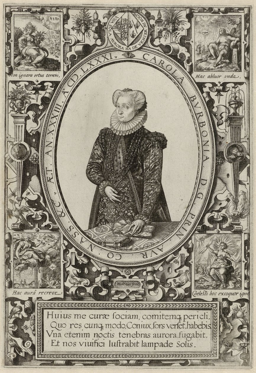 Charlotte of Bourbon portréja, 1581 alkotó: Hendrik Goltzius