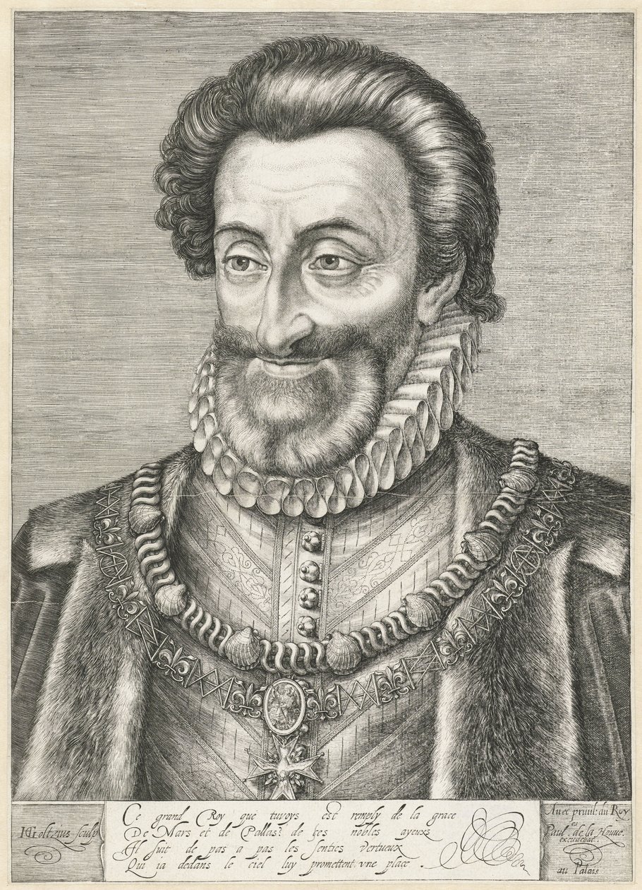 IV. Henrik francia király portréja, 1600 körül alkotó: Hendrik Goltzius
