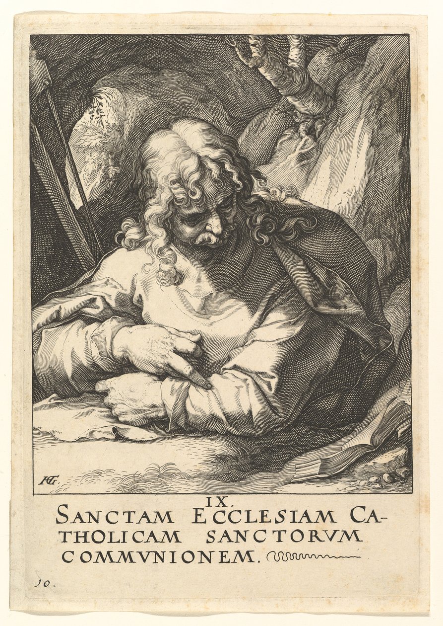 Kisebb Szent Jakab, Krisztustól, az apostoloktól és Szent Páltól a hitvallással, kb. 1589. alkotó: Hendrik Goltzius