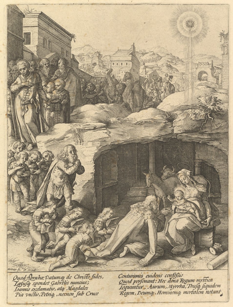 A mágusok imádása, kb. 1585. alkotó: Hendrik Goltzius