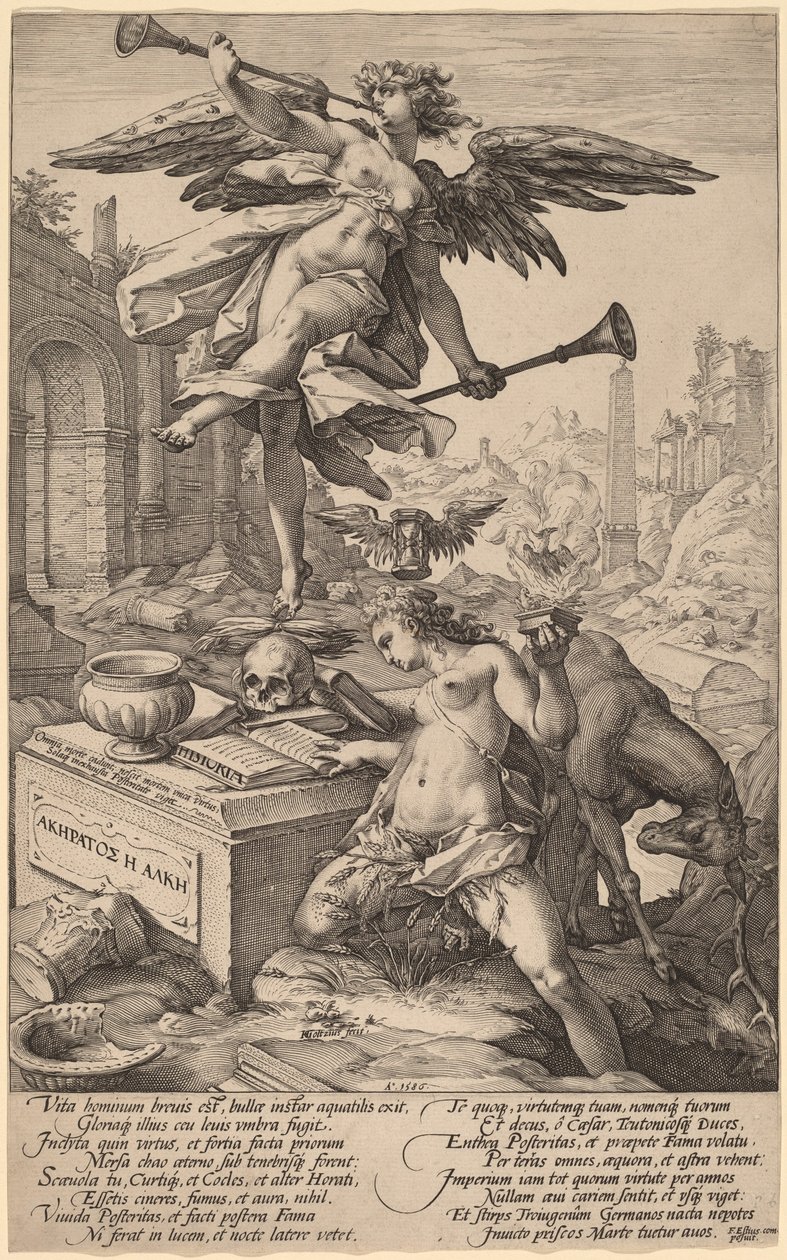 A hírnév és a történelem allegóriája alkotó: Hendrik Goltzius