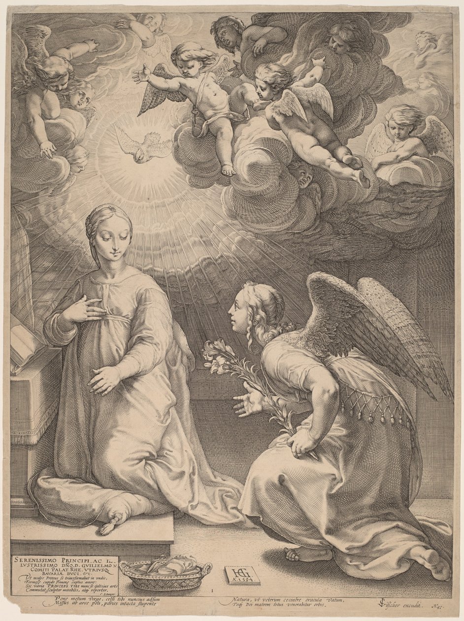 Az Angyali üdvözlet alkotó: Hendrik Goltzius